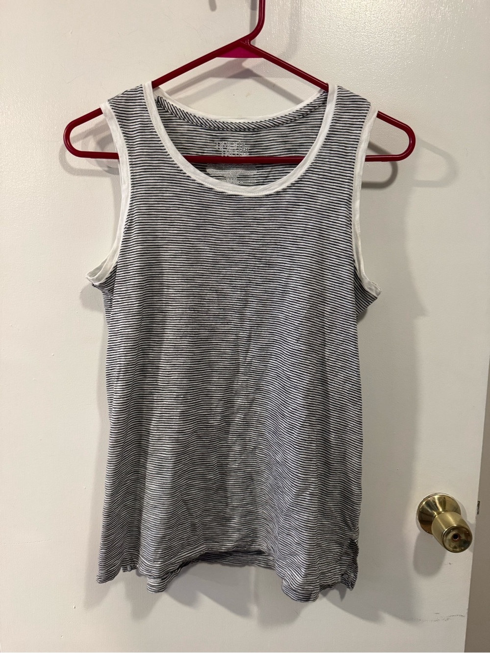 Women’s Time & Tru Black & White Striped Tank Top Size Small